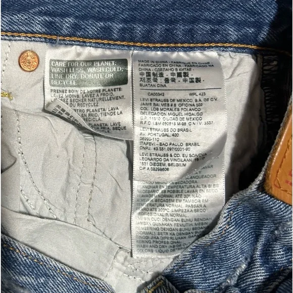 Levi's Wedgie Button Fly Jeans Mid Rise Distressing size 24 - Picture 7 of 7